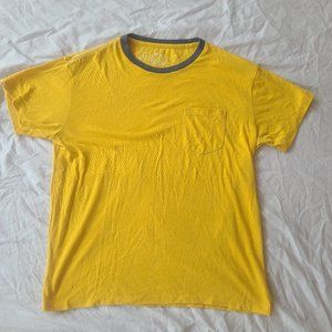 GAP: Yellow Plain T-Shirt with Blue Neckline